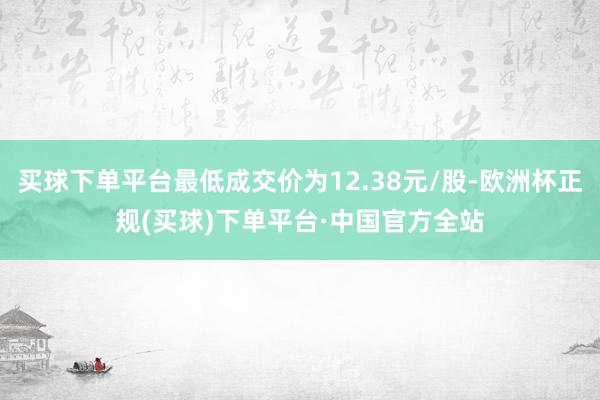 买球下单平台最低成交价为12.38元/股-欧洲杯正规(买球)下单平台·中国官方全站