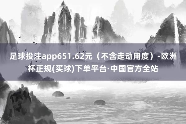 足球投注app651.62元（不含走动用度）-欧洲杯正规(买球)下单平台·中国官方全站