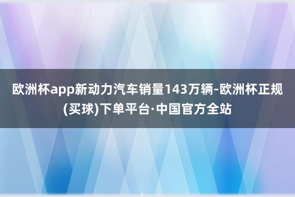 欧洲杯app新动力汽车销量143万辆-欧洲杯正规(买球)下单平台·中国官方全站