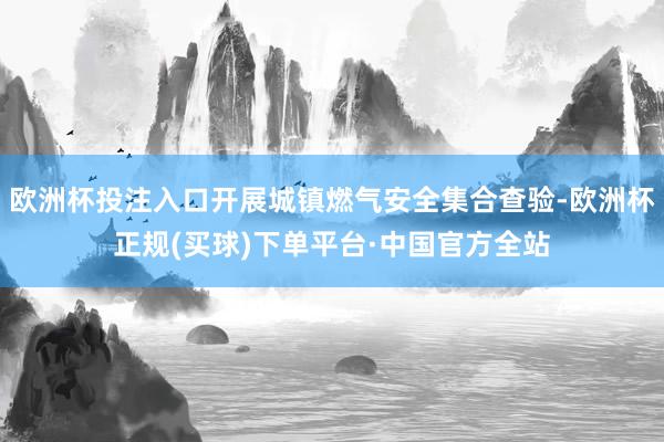 欧洲杯投注入口开展城镇燃气安全集合查验-欧洲杯正规(买球)下单平台·中国官方全站