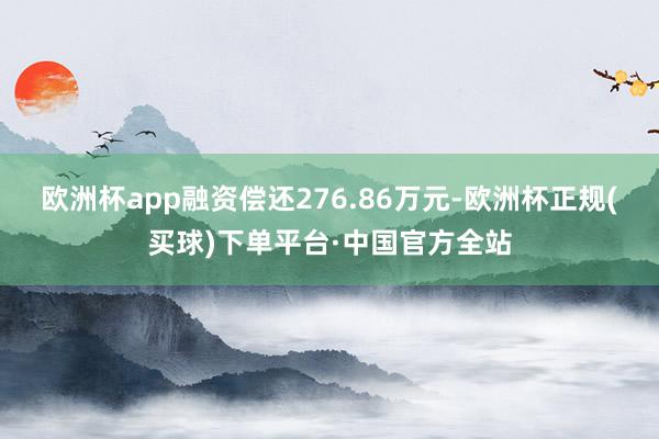 欧洲杯app融资偿还276.86万元-欧洲杯正规(买球)下单平台·中国官方全站