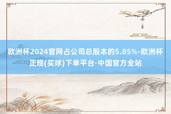 欧洲杯2024官网占公司总股本的5.85%-欧洲杯正规(买球)下单平台·中国官方全站
