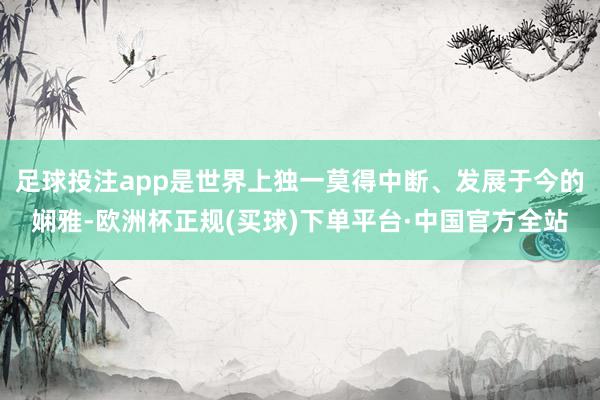 足球投注app是世界上独一莫得中断、发展于今的娴雅-欧洲杯正规(买球)下单平台·中国官方全站