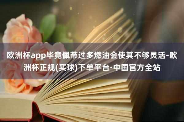 欧洲杯app毕竟佩带过多燃油会使其不够灵活-欧洲杯正规(买球)下单平台·中国官方全站