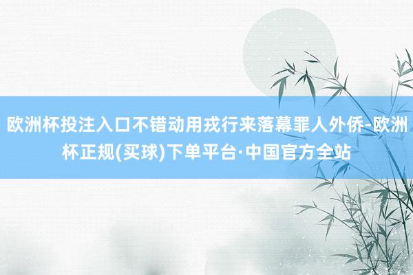 欧洲杯投注入口不错动用戎行来落幕罪人外侨-欧洲杯正规(买球)下单平台·中国官方全站