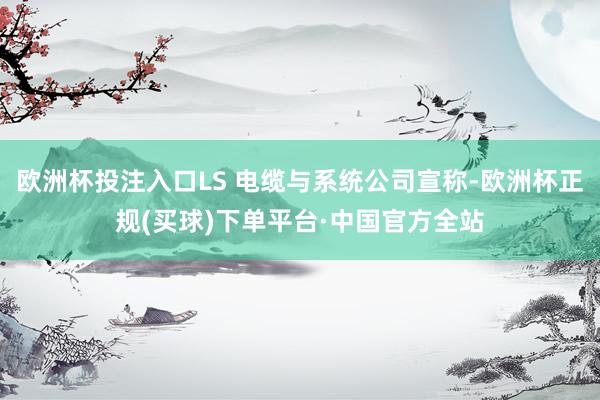 欧洲杯投注入口LS 电缆与系统公司宣称-欧洲杯正规(买球)下单平台·中国官方全站