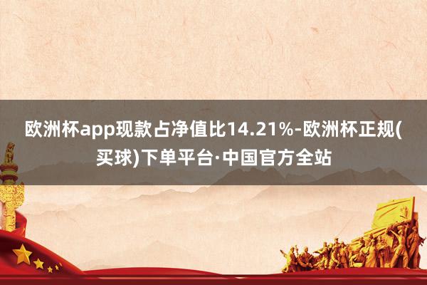欧洲杯app现款占净值比14.21%-欧洲杯正规(买球)下单平台·中国官方全站