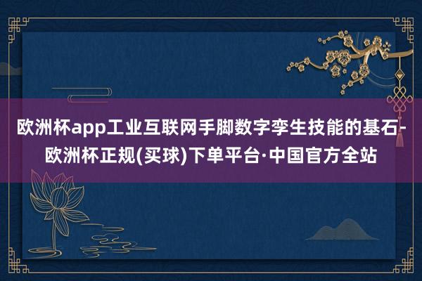欧洲杯app工业互联网手脚数字孪生技能的基石-欧洲杯正规(买球)下单平台·中国官方全站