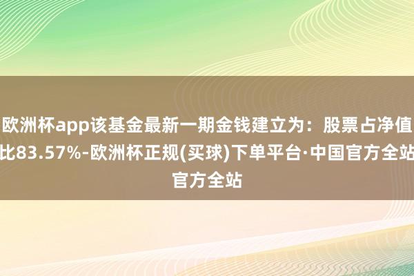 欧洲杯app该基金最新一期金钱建立为：股票占净值比83.57%-欧洲杯正规(买球)下单平台·中国官方全站