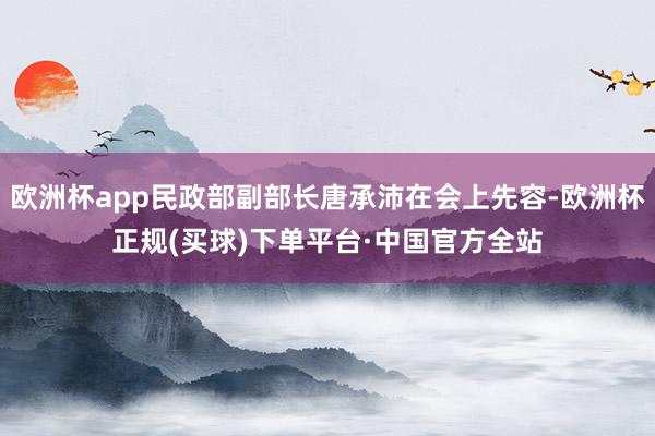 欧洲杯app民政部副部长唐承沛在会上先容-欧洲杯正规(买球)下单平台·中国官方全站