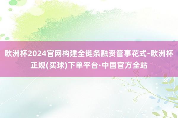 欧洲杯2024官网构建全链条融资管事花式-欧洲杯正规(买球)下单平台·中国官方全站