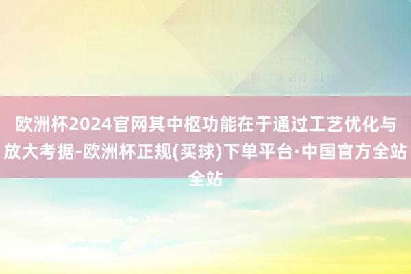 欧洲杯2024官网其中枢功能在于通过工艺优化与放大考据-欧洲杯正规(买球)下单平台·中国官方全站