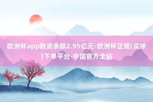 欧洲杯app融资余额2.95亿元-欧洲杯正规(买球)下单平台·中国官方全站