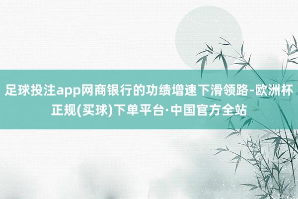 足球投注app网商银行的功绩增速下滑领路-欧洲杯正规(买球)下单平台·中国官方全站