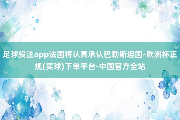 足球投注app法国将认真承认巴勒斯坦国-欧洲杯正规(买球)下单平台·中国官方全站
