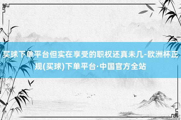 买球下单平台但实在享受的职权还真未几-欧洲杯正规(买球)下单平台·中国官方全站
