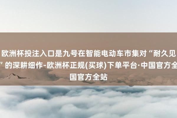 欧洲杯投注入口是九号在智能电动车市集对“耐久见解”的深耕细作-欧洲杯正规(买球)下单平台·中国官方全站