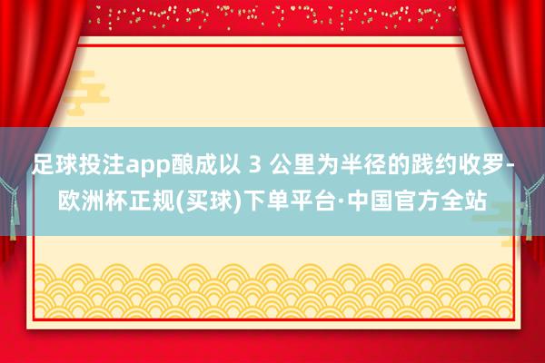 足球投注app酿成以 3 公里为半径的践约收罗-欧洲杯正规(买球)下单平台·中国官方全站