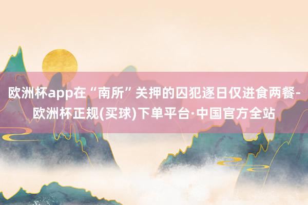 欧洲杯app在“南所”关押的囚犯逐日仅进食两餐-欧洲杯正规(买球)下单平台·中国官方全站