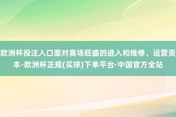 欧洲杯投注入口面对赛场旺盛的进入和维修、运营资本-欧洲杯正规(买球)下单平台·中国官方全站