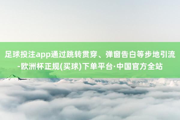 足球投注app通过跳转贯穿、弹窗告白等步地引流-欧洲杯正规(买球)下单平台·中国官方全站