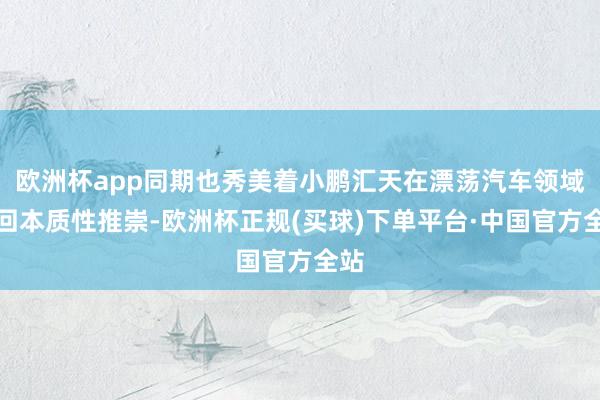 欧洲杯app同期也秀美着小鹏汇天在漂荡汽车领域得回本质性推崇-欧洲杯正规(买球)下单平台·中国官方全站