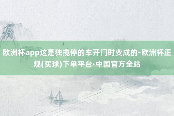 欧洲杯app这是独揽停的车开门时变成的-欧洲杯正规(买球)下单平台·中国官方全站