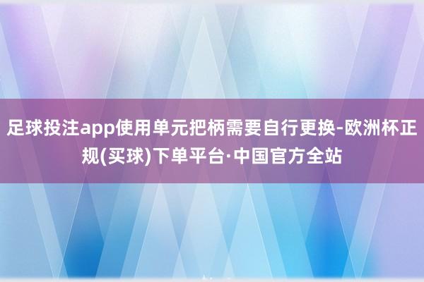 足球投注app使用单元把柄需要自行更换-欧洲杯正规(买球)下单平台·中国官方全站