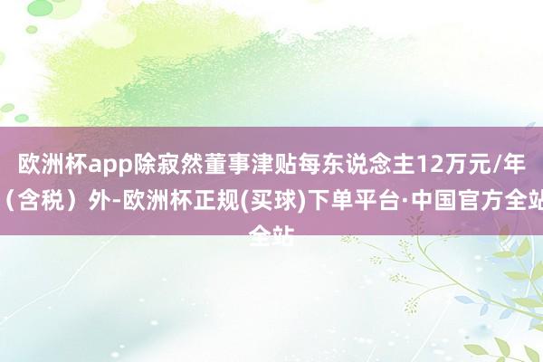 欧洲杯app除寂然董事津贴每东说念主12万元/年(含税)外-欧洲杯正规(买球)下单平台·中国官方全站