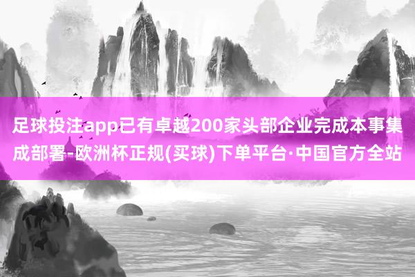 足球投注app已有卓越200家头部企业完成本事集成部署-欧洲杯正规(买球)下单平台·中国官方全站