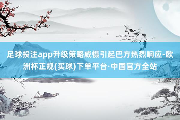 足球投注app升级策略威慑引起巴方热烈响应-欧洲杯正规(买球)下单平台·中国官方全站